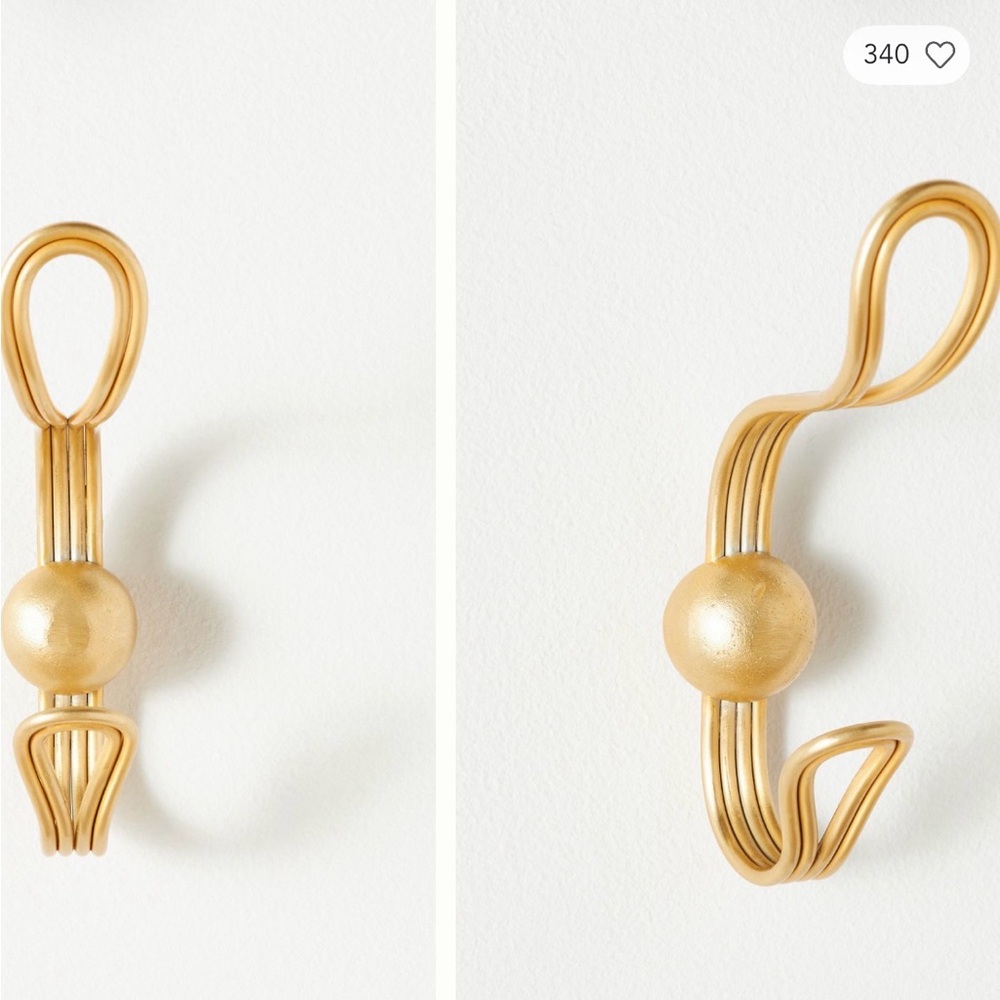 Anthropologie Gold Pavia Hooks